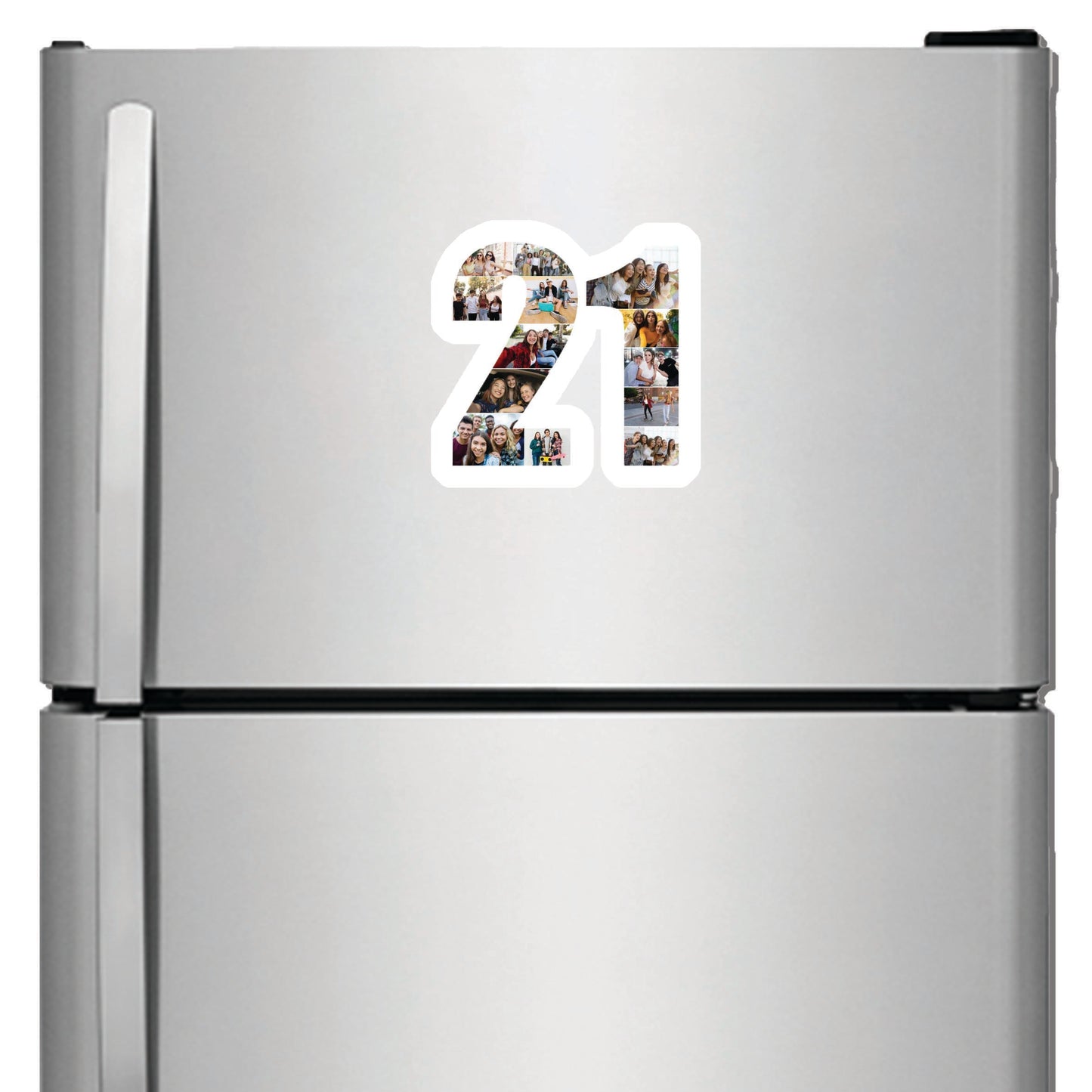 Personalised Number Photo Collage on Acrylic, Slate, Mug or Magnet (13 Photos) 21st BIRTHDAY