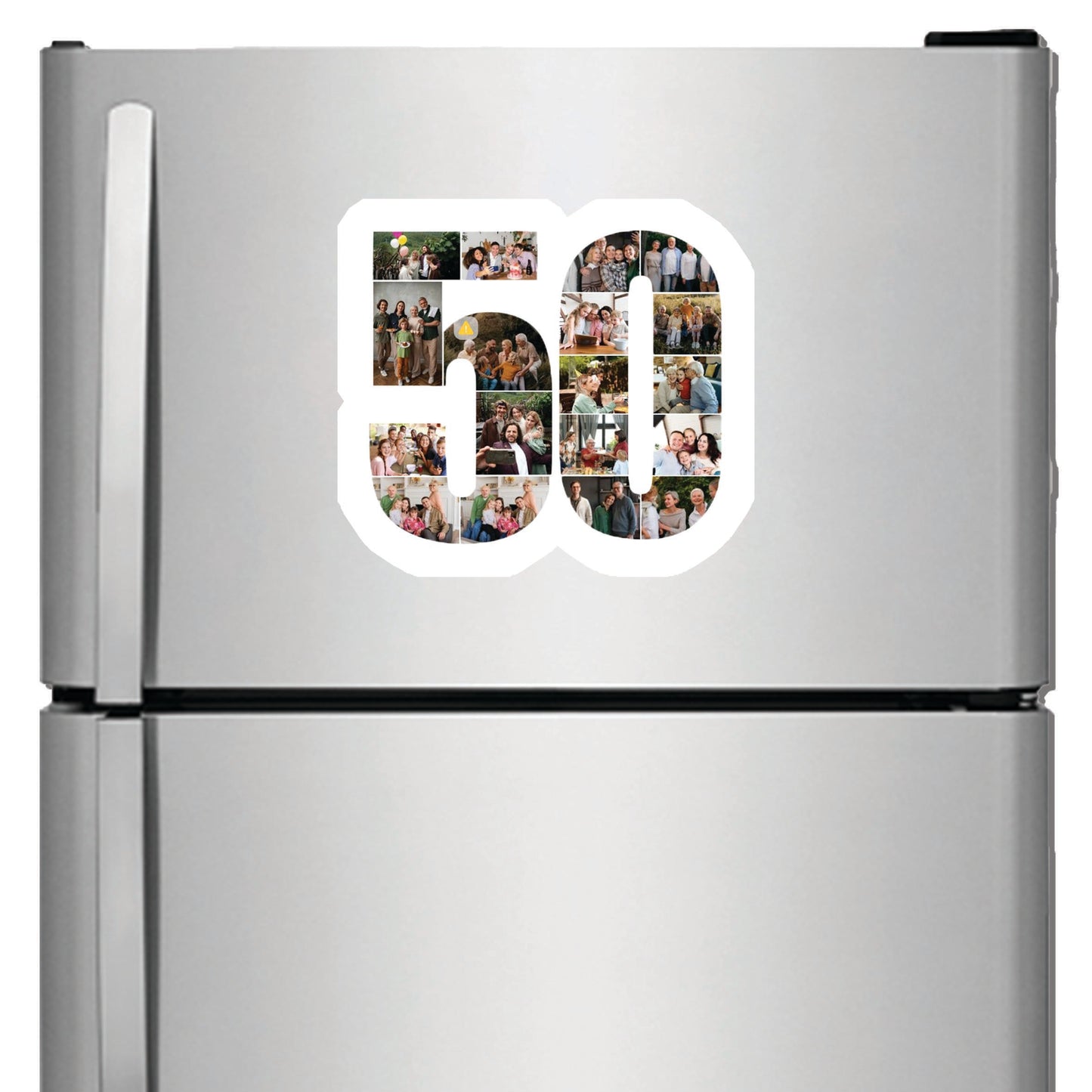 Personalised Number Photo Collage on Acrylic, Slate, Mug or Magnet (18 Photos) 50th BIRTHDAY