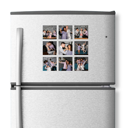 Square Photo Fridge Magnets - personalised (9 PER PACK) LARGE 10cm x 10cm