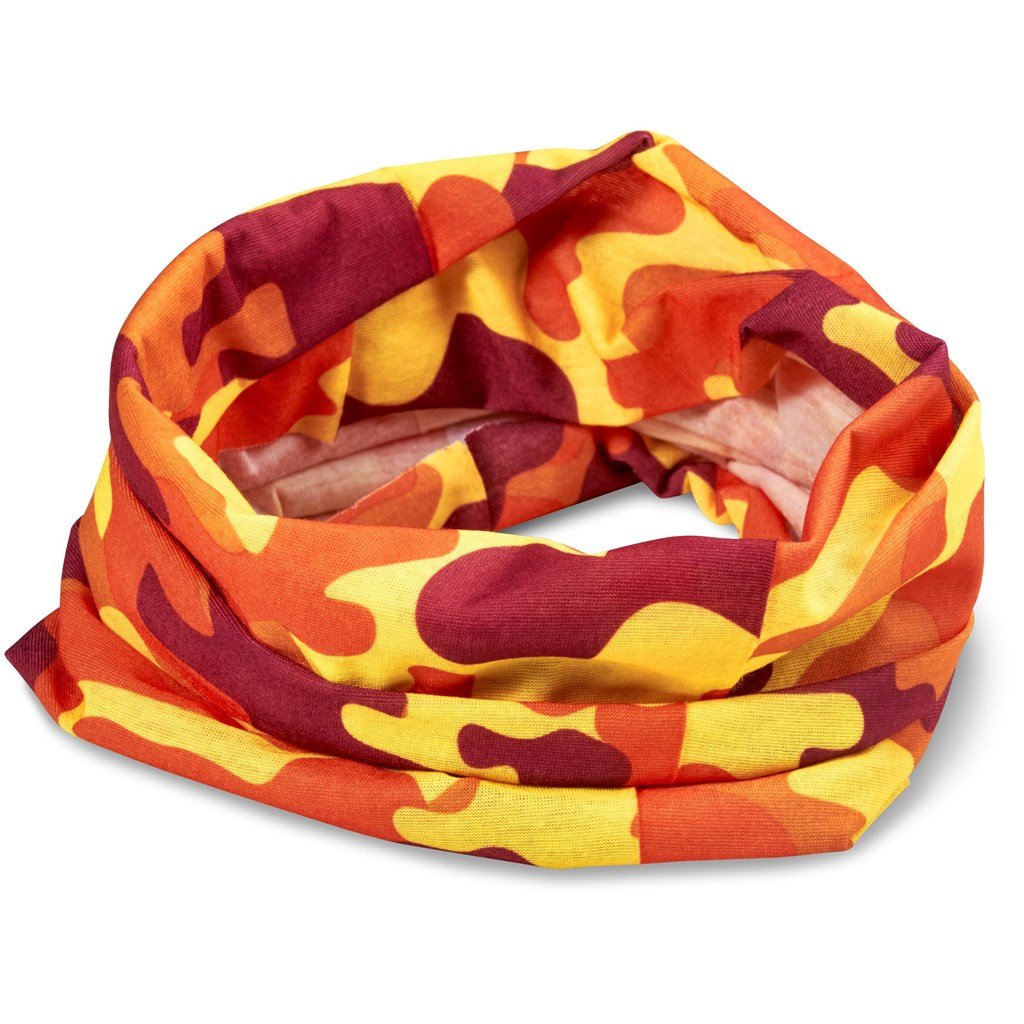 Adults Camo Flexi Tubular Bandana - Orange