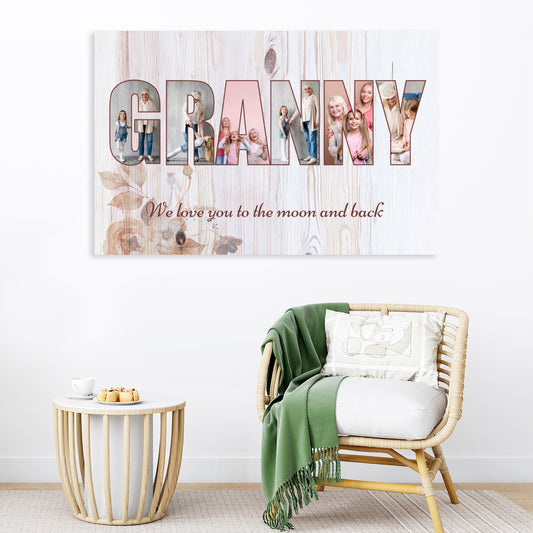 Granny Photo Collage ready-to-hang Canvas