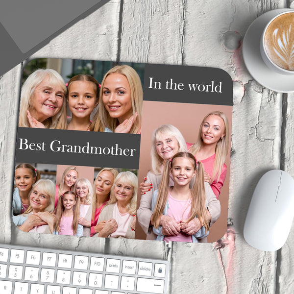 Mouse Pad - Granny Photo Collage + Text