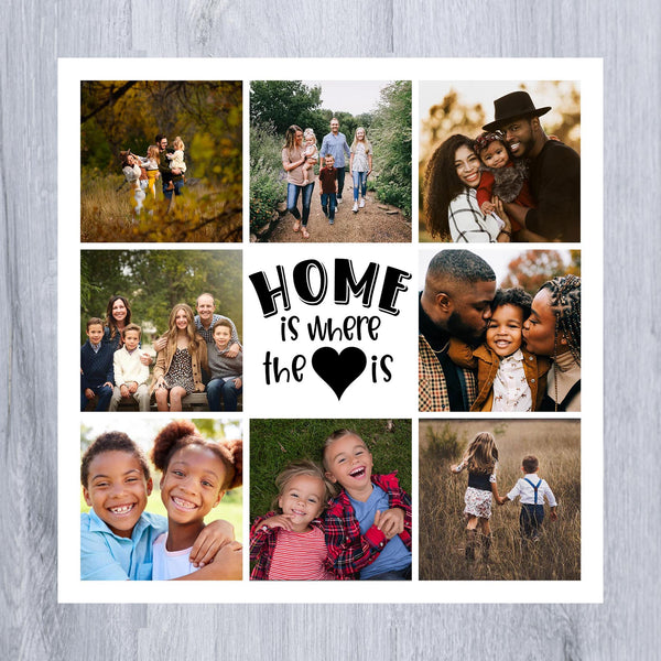 Photo Fridge Magnets "Home is Where the Heart is" Collage (Pack of 2)