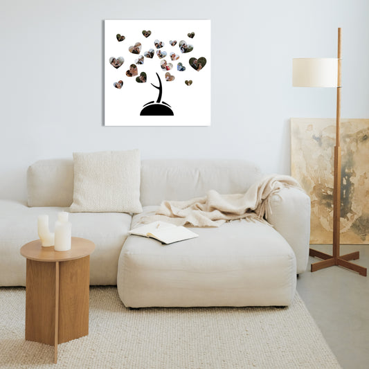 Tree of Hearts Photo Collage on ready-to-hang Canvas (21 Photos)