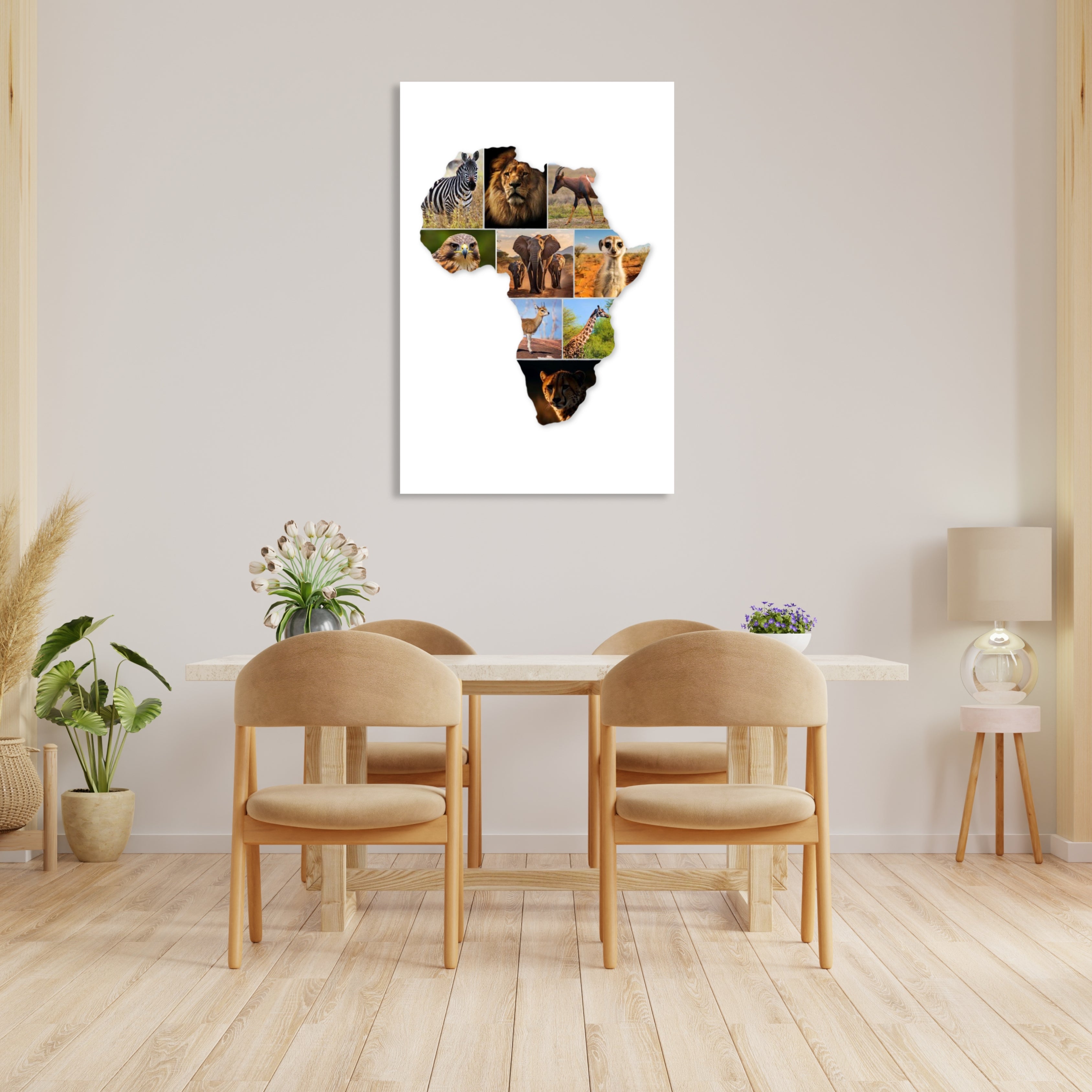 African Map Photo Collage on ready-to-hang Canvas (21 Photos)