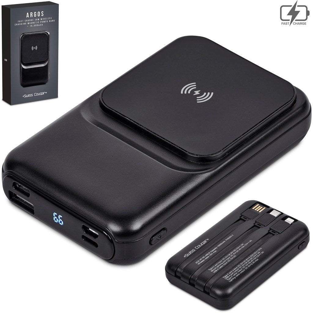 Swiss Cougar Argos Fast Charge 20W Wireless Charging Magnetic Power Bank -10000mAh