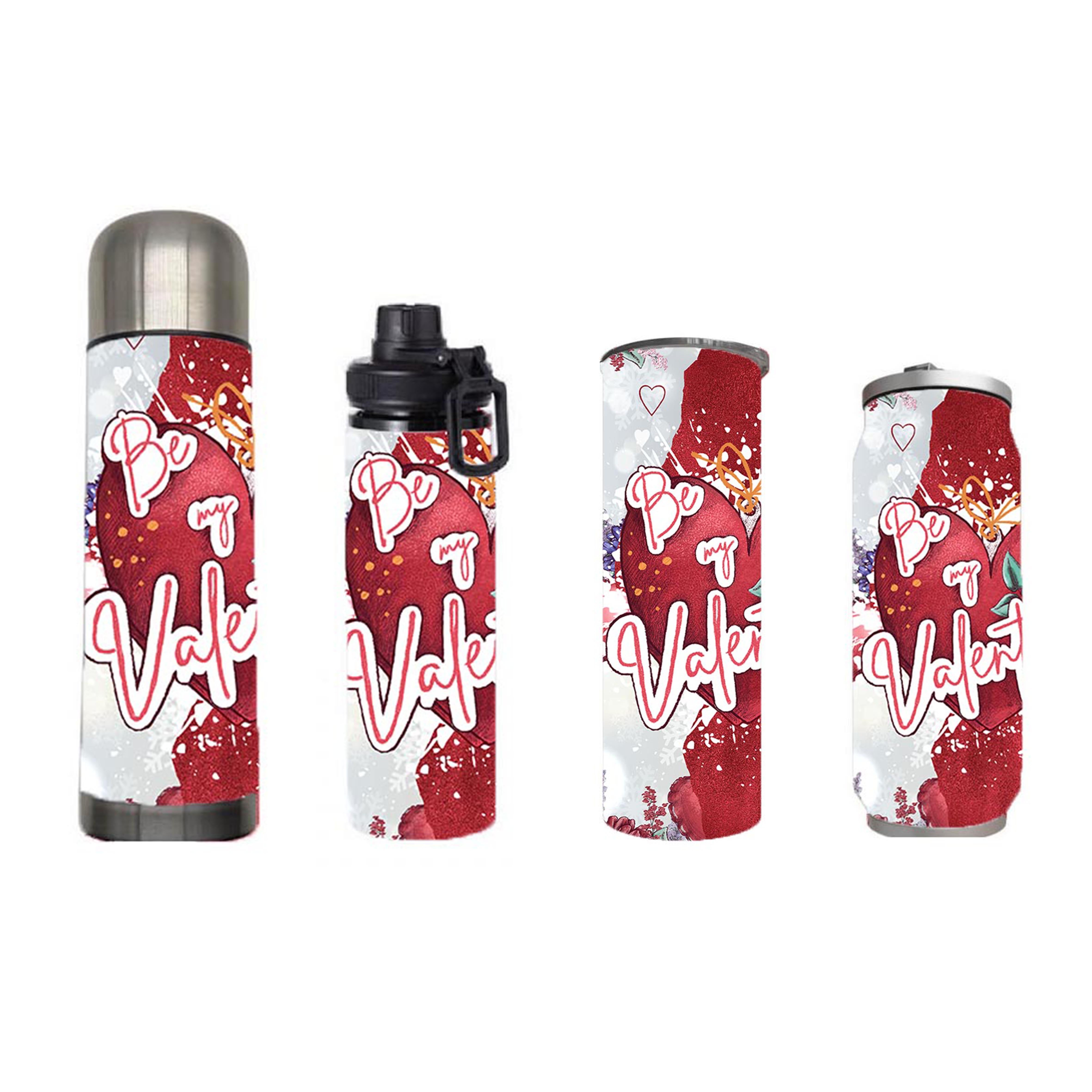 Valentine - Be my Valentine Design on Tumbler, Can, Flask, or Water bottle