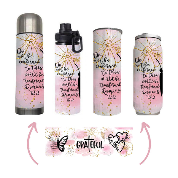 Christian - Grateful Design on Tumbler, Can, Flask, or Water bottle