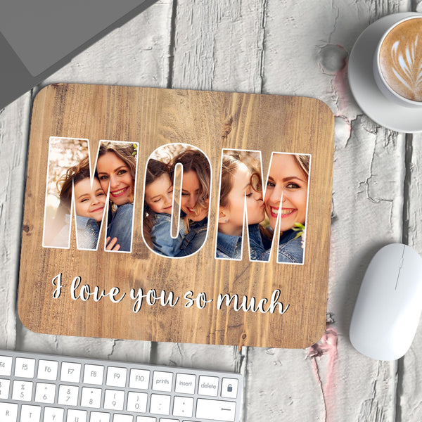 Mouse Pad - Mom Photo Collage + Text