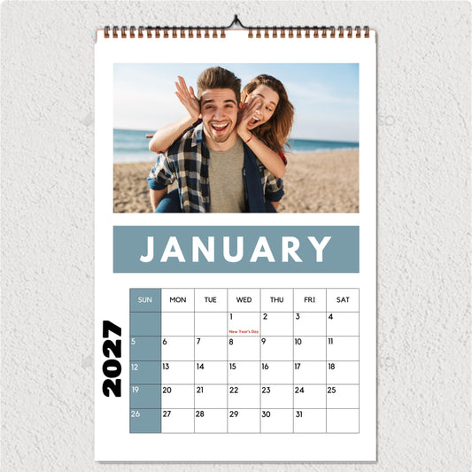 Personalised Photo Wall Flip Calendar - A4 Size UK