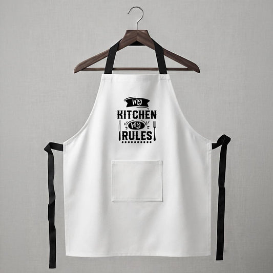 Personalised Apron - My Kitchen my Rules (White)