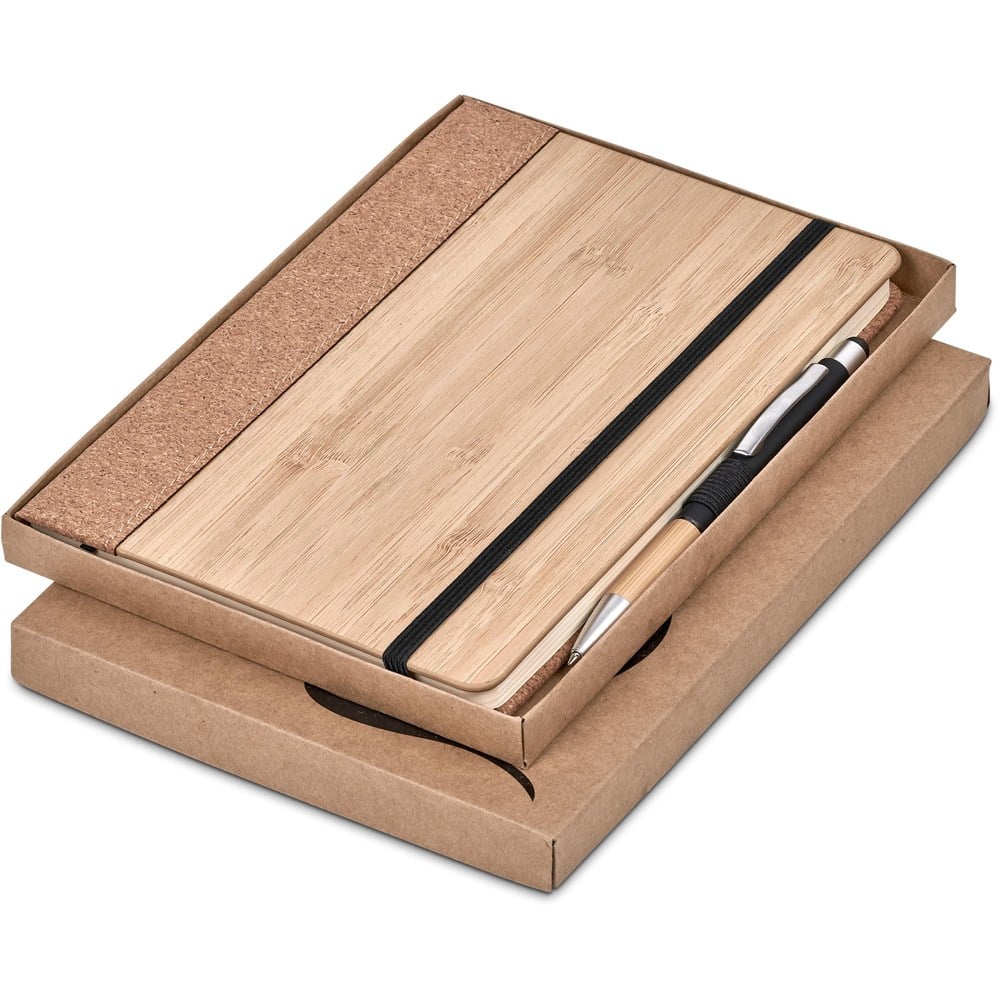 Okiyo Eri Bamboo & Cork Notebook & Pen Set