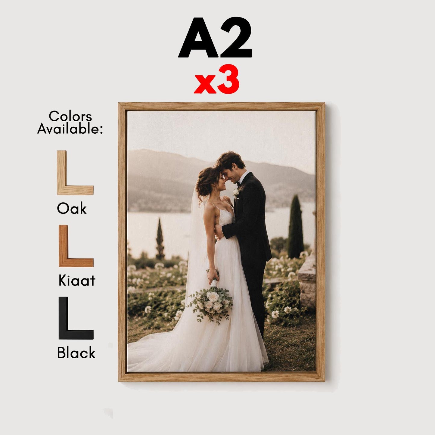 Set of 3 x A2 Canvases with Premium Floating Outer Frames