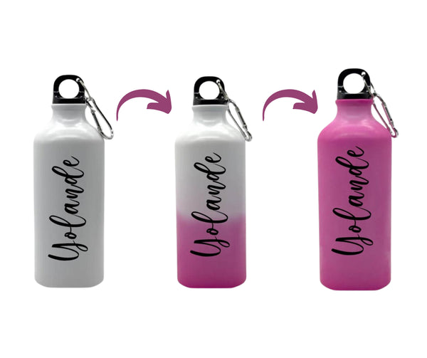 Personalised  Aluminium 600ml Magic Water Bottle (Pink)