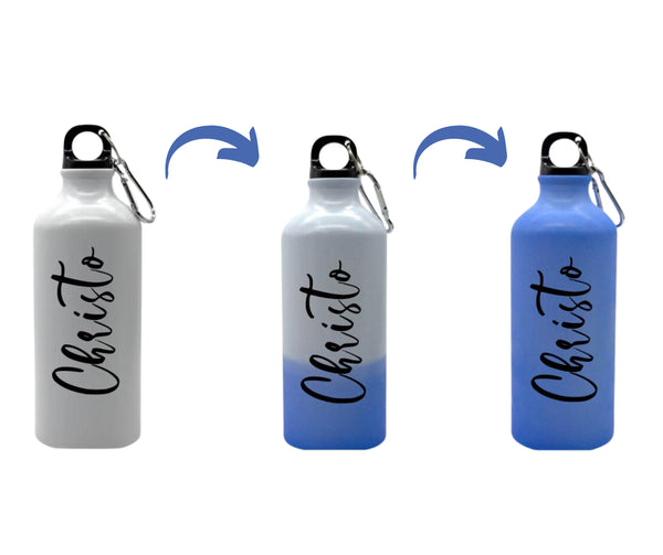 Personalised  Aluminium 600ml Magic Water Bottle (Blue)