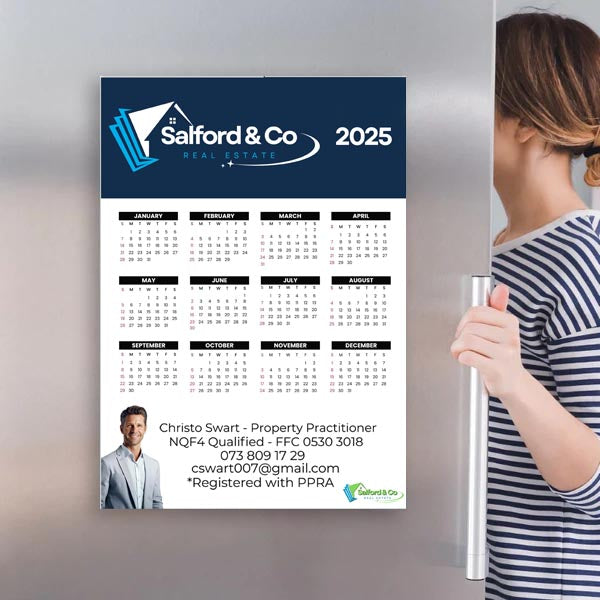 Branded Magnetic Fridge Calendars A5 - Bulk pack options