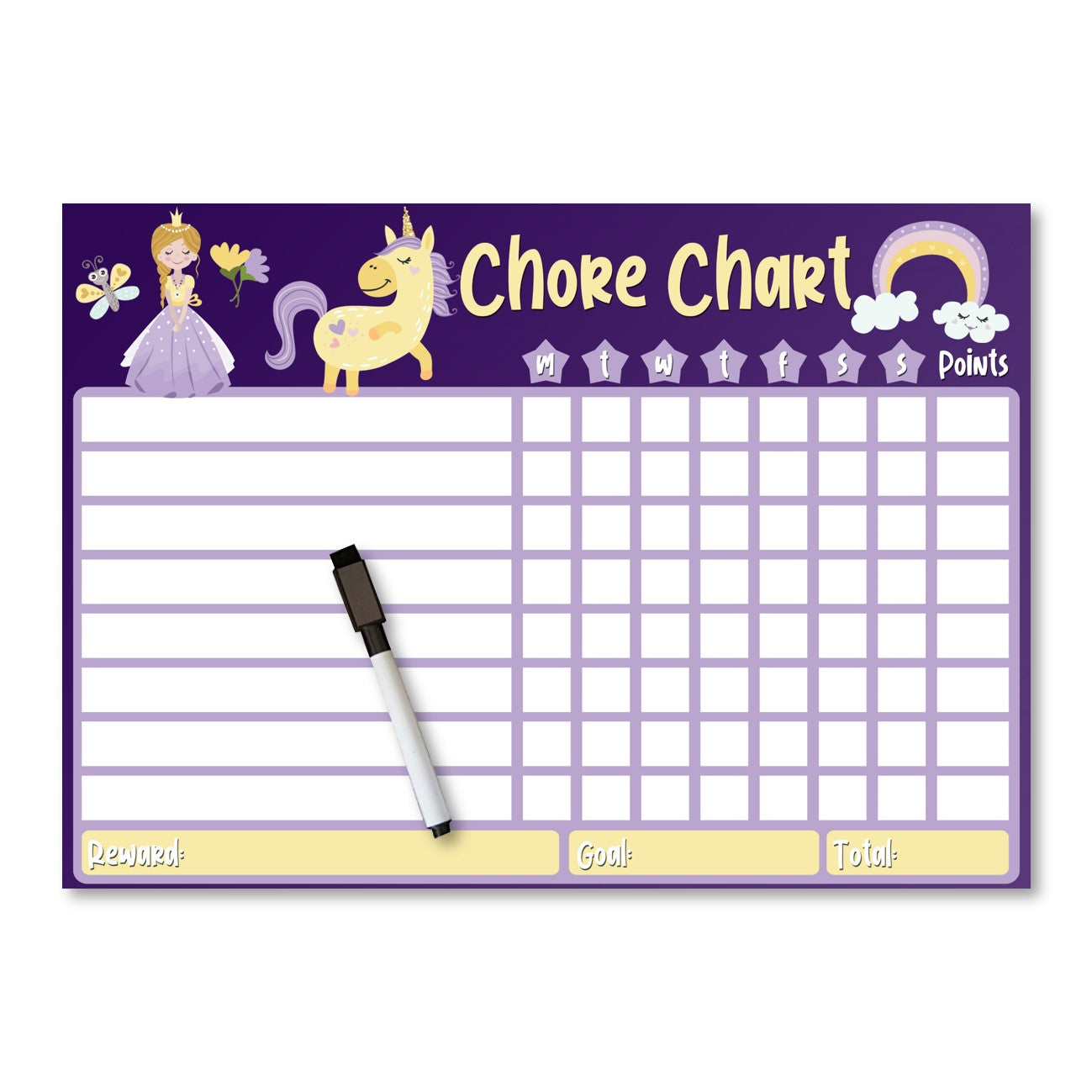 Kids Reward / Chore Chart (Princess)