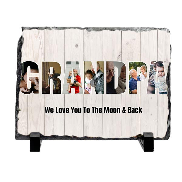 GRANDPA Photo Collage on SQUARE Acrylic, Slate, Mug or Magnet (7 Photos)