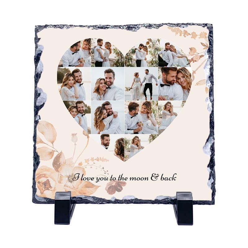 Heart  Photo Collage on  Acrylic, Slate, Mug or Magnet (14 Photos)