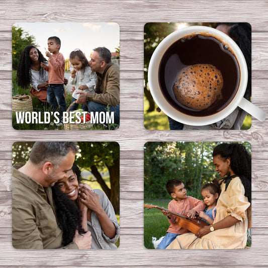 Personalized Mother's Day Coasters - Square Rubber Sets