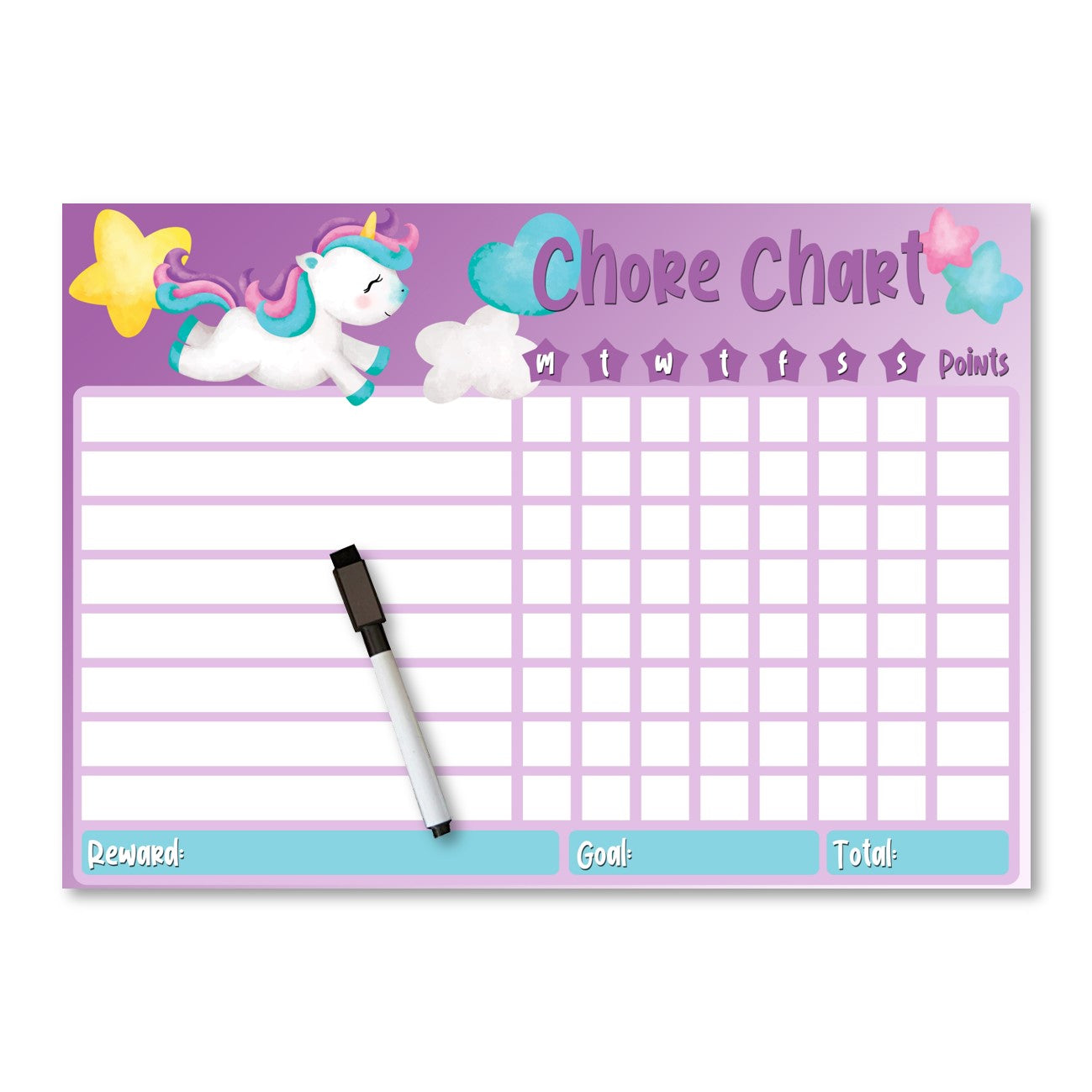 Kids Reward / Chore Chart (Unicorns)