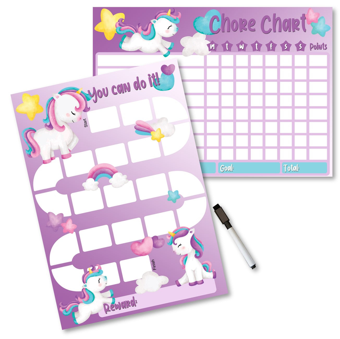 Kids Reward / Chore Chart (Unicorns)