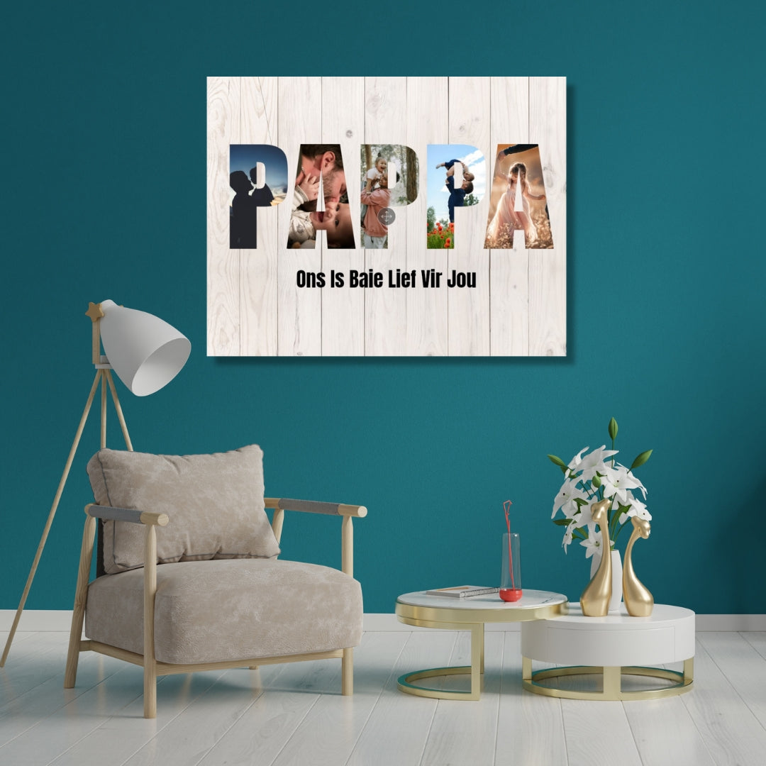 PAPPA Photo Collage on ready-to-hang Canvas (5 Photos)