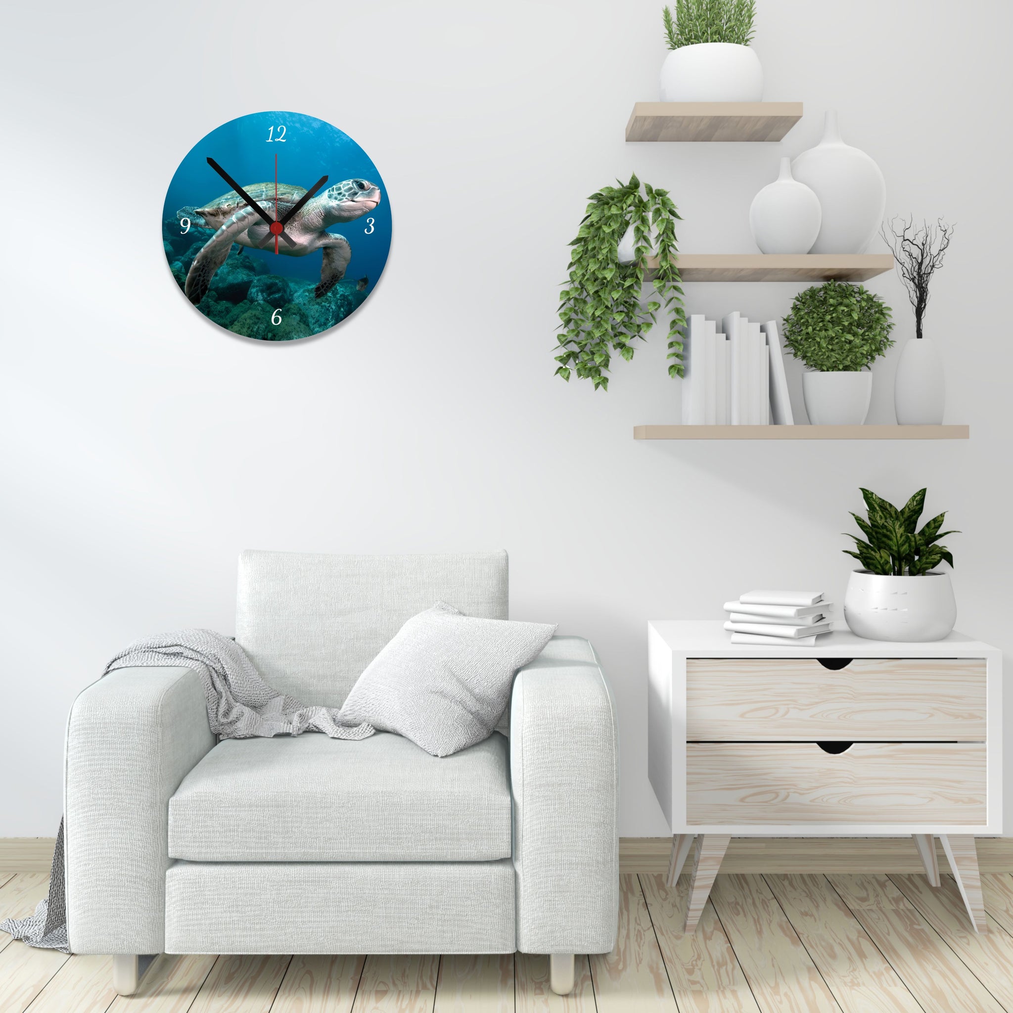 Personalized Photo Wall Clock – Turtle | Ready to Hang