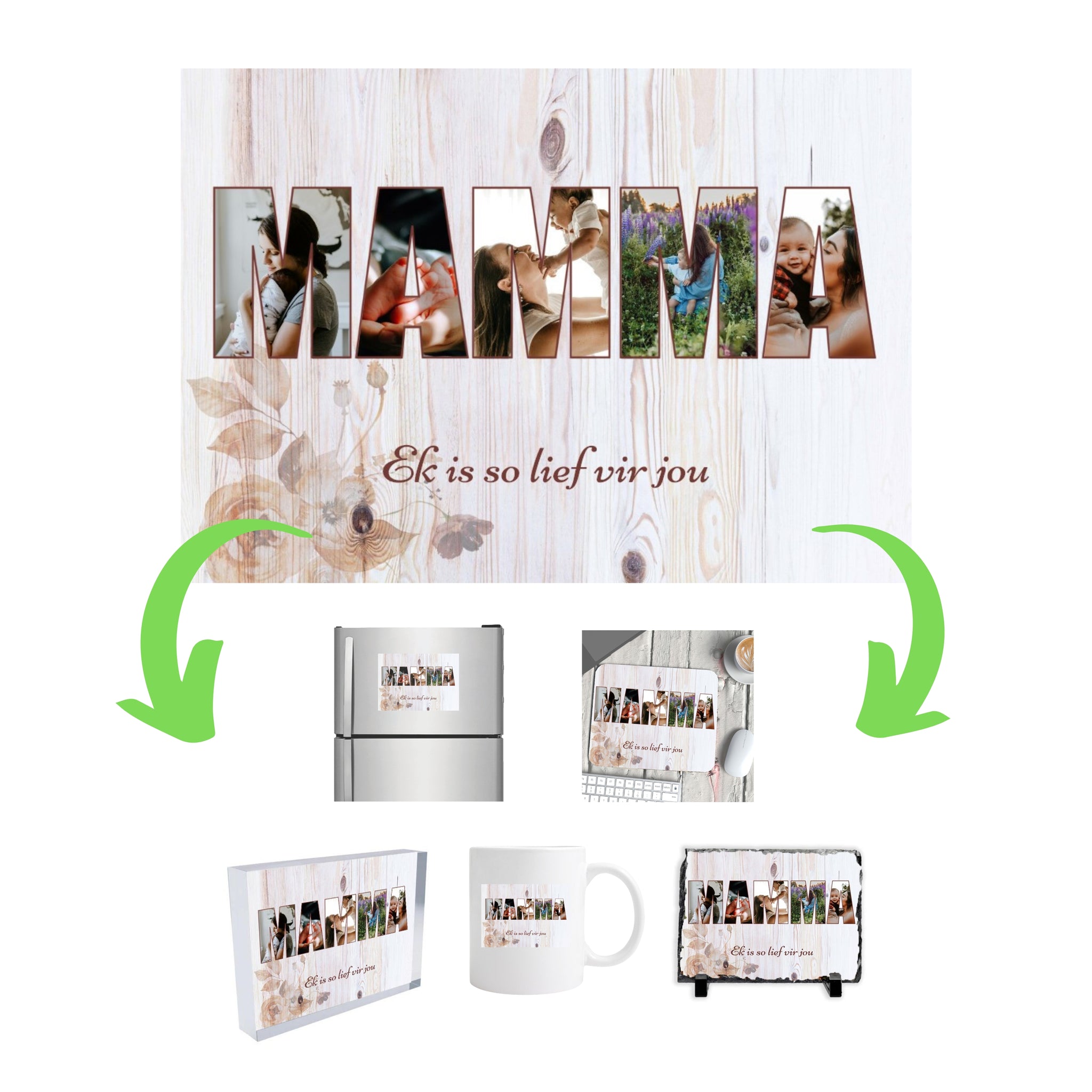 Mamma Photo Collage on Acrylic, Mouse pad, Slate, Mug or Magnet