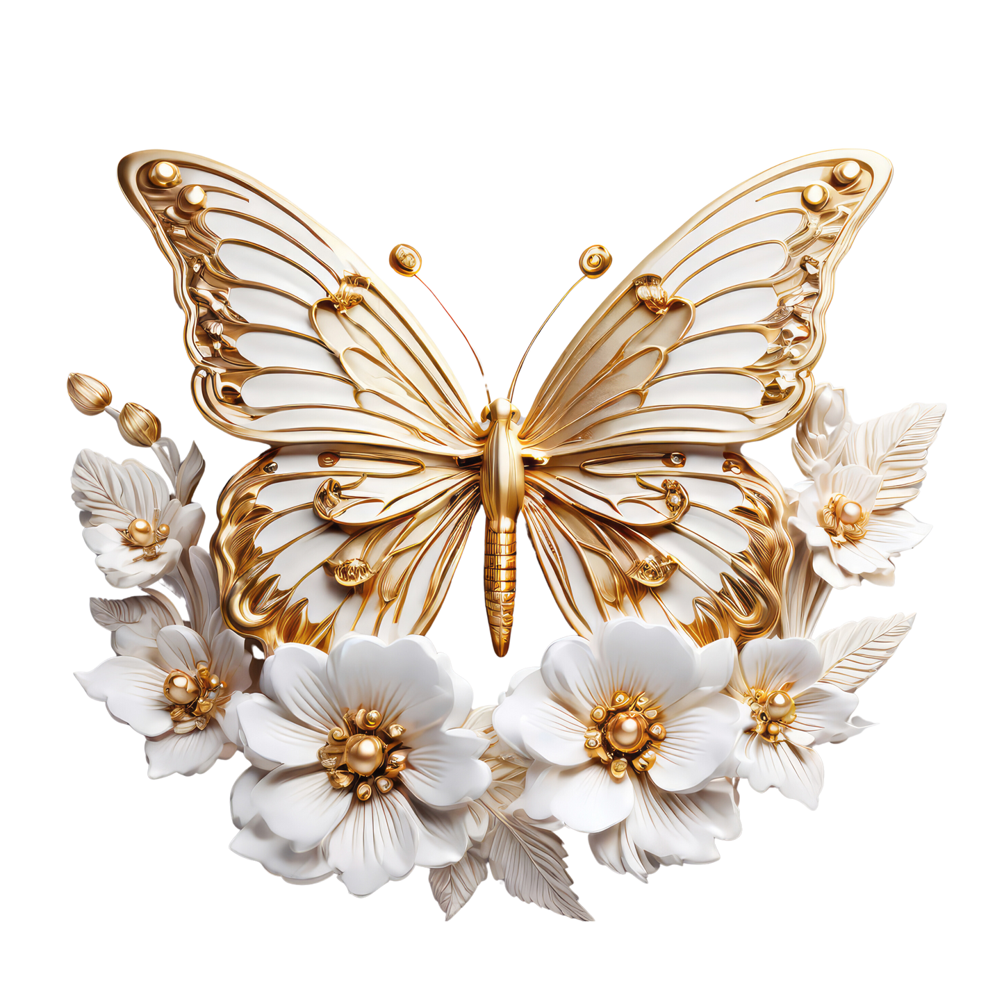 Butterflies - Gold Design on Tumbler, Can, Flask, or Water bottle