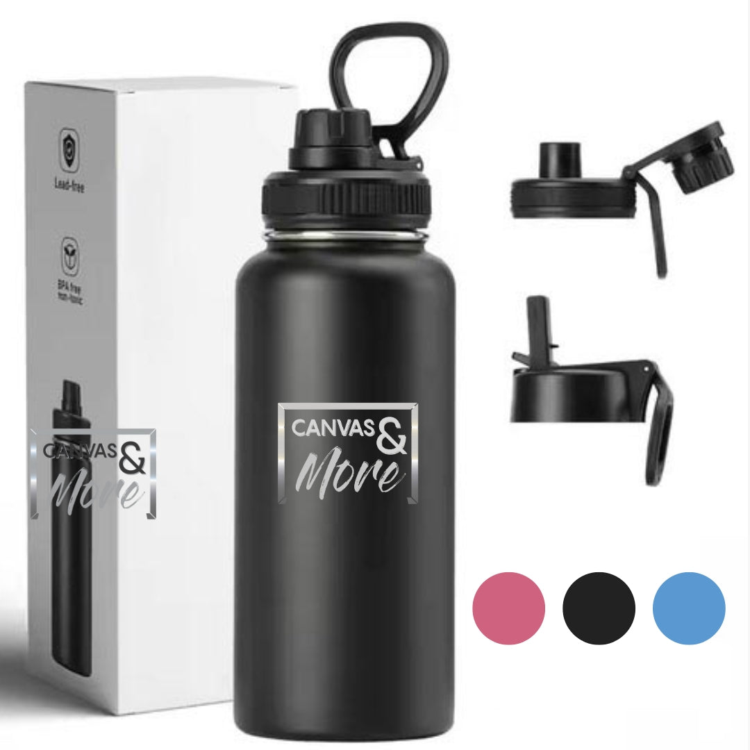 BEST SELLER: Stainless Steel Vacuum Sports Bottle (960ml) - Includes Custom Engraving!