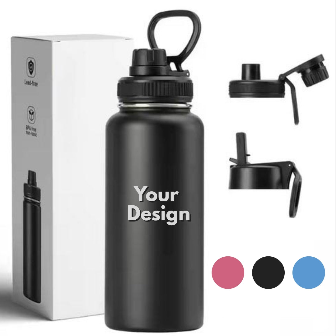 BEST SELLER: Stainless Steel Vacuum Sports Bottle (960ml) - Includes Custom Engraving!