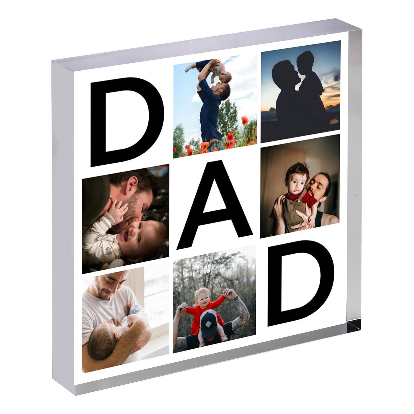 DAD Photo Collage on SQUARE Acrylic, Slate, Mug or Magnet