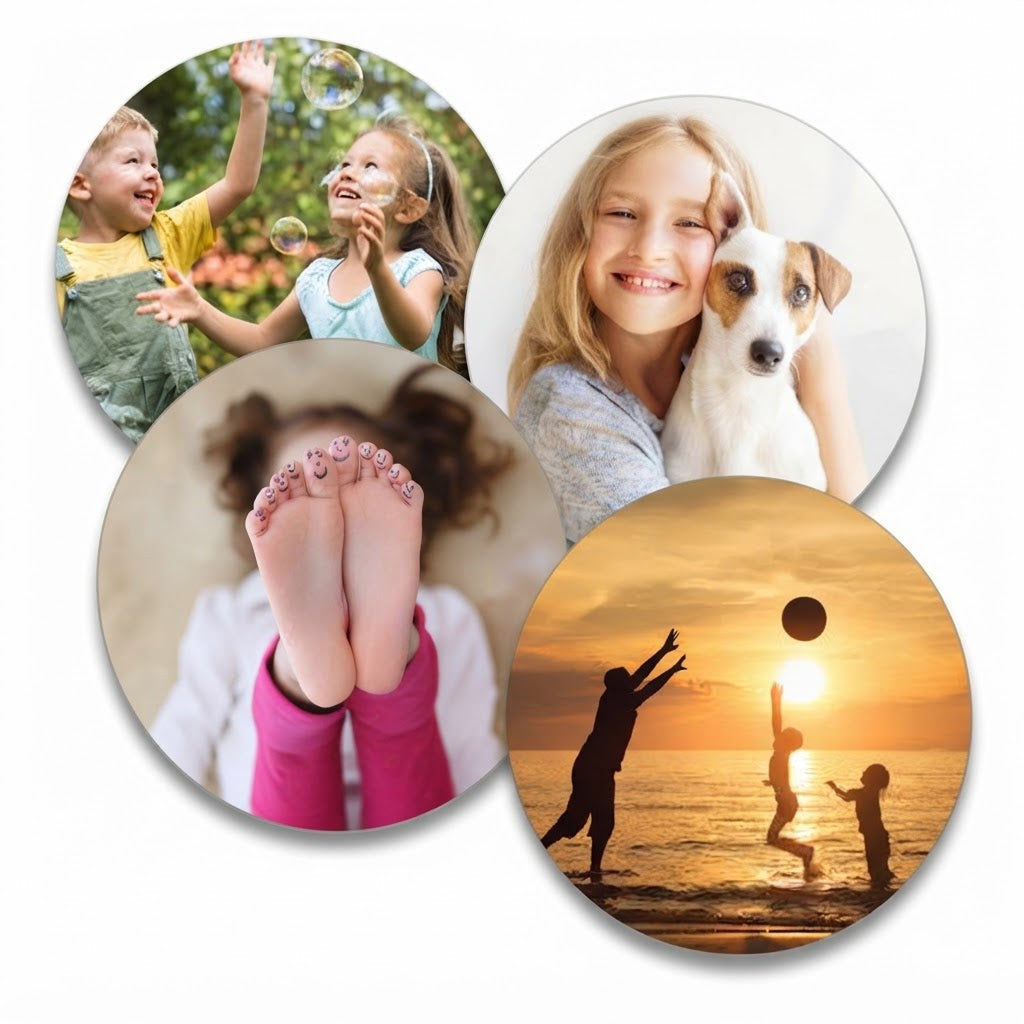 Personalized Coasters - Round Glass Sets UK