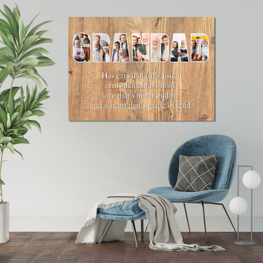 Grandad Photo Collage Canvas
