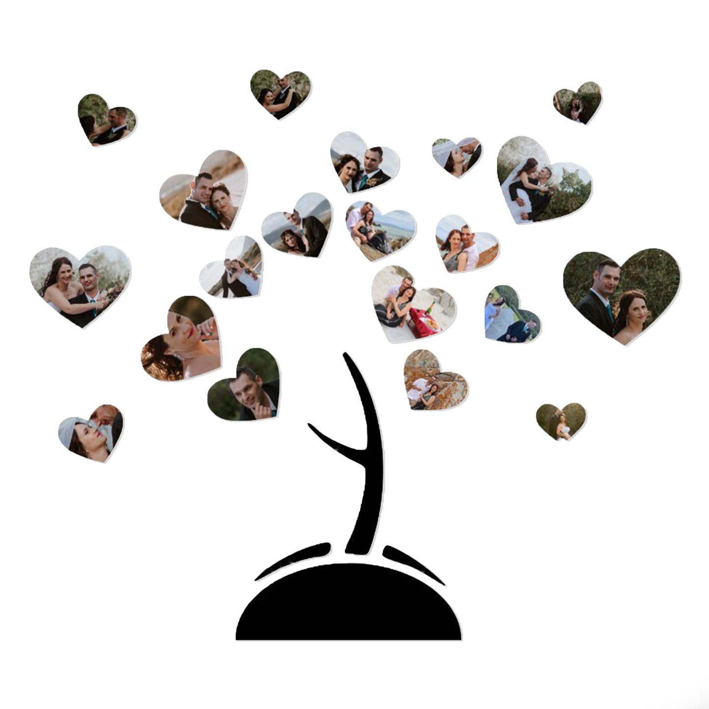 Tree of Hearts Photo Collage on ready-to-hang Canvas (21 Photos)