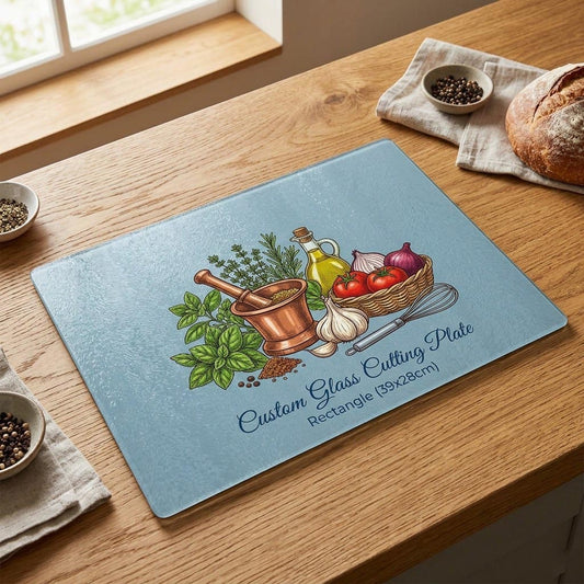 Personalised Glass Cutting Board – Custom Printed Tempered Glass Chopping Board | Perfect Gift!