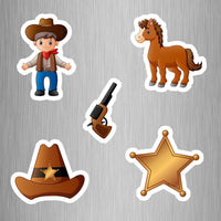 Cowboy Fridge Magnets - (5 PER PACK) (UK)