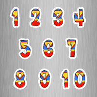 Superman Theme Numbers Photo Fridge Magnets - (11 PER PACK) (UK)