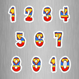 Superman Theme Numbers Photo Fridge Magnets - (11 PER PACK) (UK)