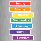 Day of the week Photo Fridge Magnets - (7 PER PACK) (UK)