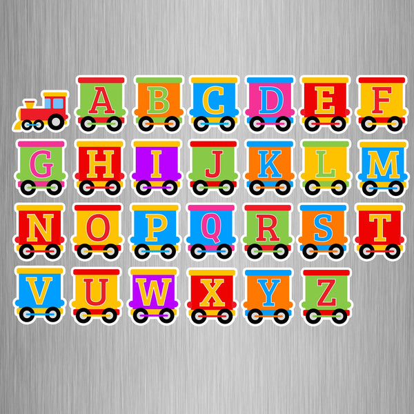 Alphabet Train Photo Fridge Magnets - (27 PER PACK) (UK)