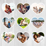 Heart Shaped Photo Fridge Magnets - personalised (9 PER PACK) (UK)