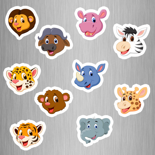 Cartoon Animal Head Photo Fridge Magnets - (10 PER PACK)