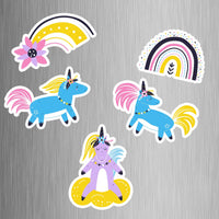 Rainbow Unicorn Fridge Magnets - (5 PER PACK) (UK)