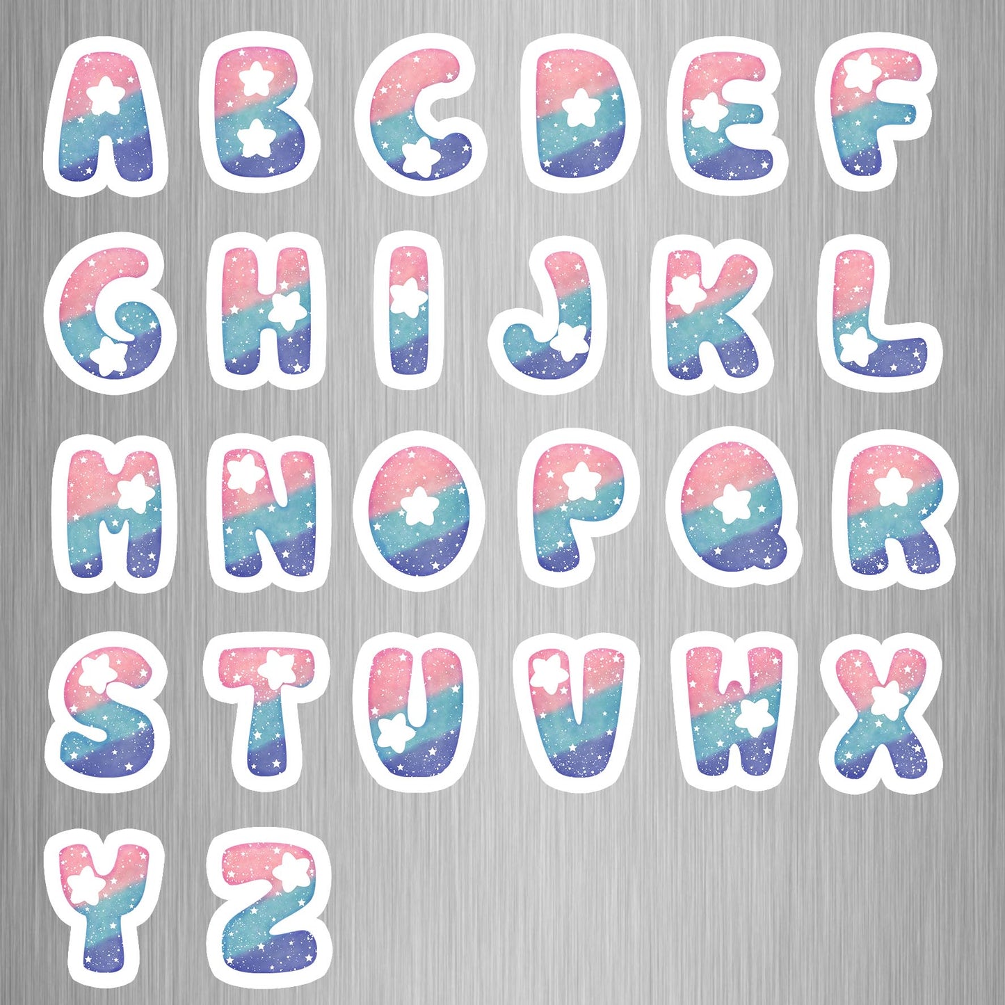 Milky Way Alphabet Photo Fridge Magnets - (26 PER PACK)