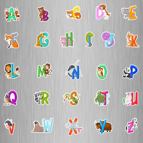Cartoon Animals Alphabet Fridge Magnets - (26 PER PACK) (UK)