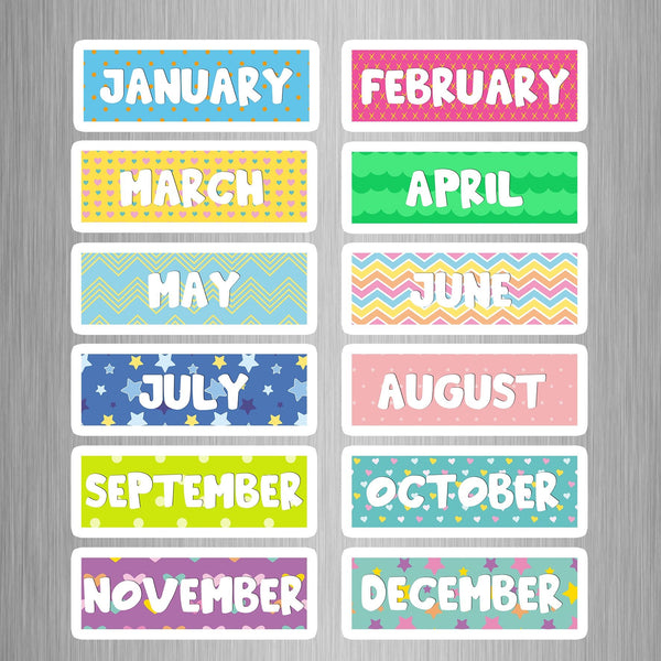 Months of the Year Photo Fridge Magnets - (12 PER PACK) (UK)
