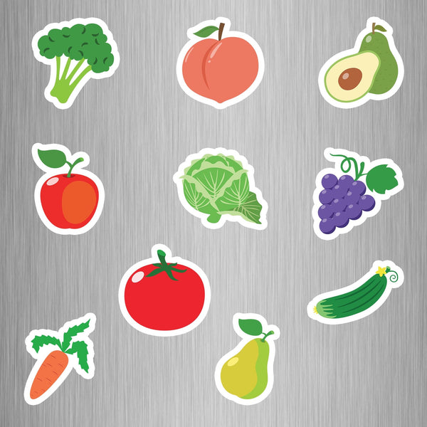 Fruit and Vegetable Photo Fridge Magnets (10 PER PACK) (UK)