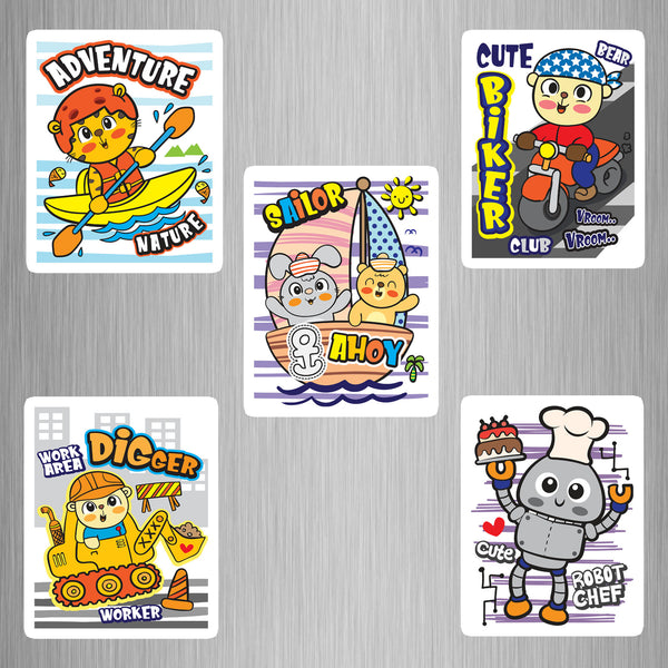 Cute Cartoon Animal for Boys Fridge Magnets - (5 PER PACK)